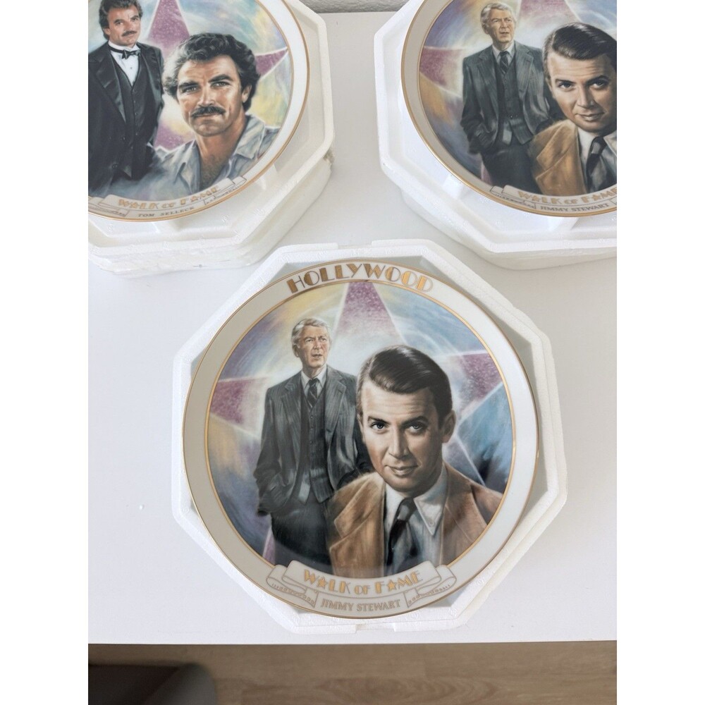 VTG Jimmy Stewart Hollywood Walk of Fame Plate Danbury Mint MCM #1233 #1234 - Picture 6 of 9